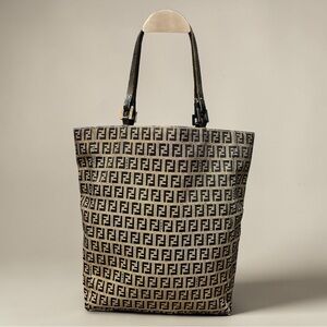 Vintage Fendi Zucca FF Monogram Canvas Tote | Satin Lining | Made in Italy